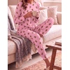 Ekouaer Women’s Pajama Sets Long Sleeve Jogger Pj Sets with Pockets XS-XXL(Pink Bear)