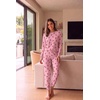 Ekouaer Women’s Pajama Sets Long Sleeve Jogger Pj Sets with Pockets XS-XXL(Pink Bear)