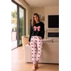 Ekouaer Women’s Pajama Sets Long Sleeve Jogger Pj Sets with Pockets XS-XXL(Pink Bow)