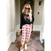 Ekouaer Women’s Pajama Sets Long Sleeve Jogger Pj Sets with Pockets XS-XXL(Pink Bow)