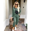 Ekouaer Women’s Pajama Sets Long Sleeve Jogger Pj Sets with Pockets XS-XXL(Pure Green)
