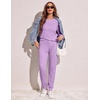 Ekouaer Women’s Pajama Sets Long Sleeve Jogger Pj Sets with Pockets XS-XXL(Purple)