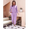 Ekouaer Women’s Pajama Sets Long Sleeve Jogger Pj Sets with Pockets XS-XXL(Purple)