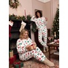 Ekouaer Women’s Pajama Sets Long Sleeve Jogger Pj Sets with Pockets XS-XXL(Red & Green Bows)