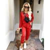 Ekouaer Women’s Pajama Sets Long Sleeve Jogger Pj Sets with Pockets XS-XXL(Red)