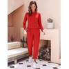 Ekouaer Women’s Pajama Sets Long Sleeve Jogger Pj Sets with Pockets XS-XXL(Red)