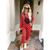 Ekouaer Women’s Pajama Sets Long Sleeve Jogger Pj Sets with Pockets XS-XXL(Red Bow Print)