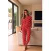 Ekouaer Women’s Pajama Sets Long Sleeve Jogger Pj Sets with Pockets XS-XXL(Red Bow Print)