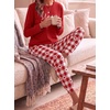 Ekouaer Women’s Pajama Sets Long Sleeve Jogger Pj Sets with Pockets XS-XXL(Red Buffalo Plaid Heart)