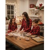 Ekouaer Women’s Pajama Sets Long Sleeve Jogger Pj Sets with Pockets XS-XXL(Red and Black Plaid)