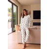 Ekouaer Women’s Pajama Sets Long Sleeve Jogger Pj Sets with Pockets XS-XXL(White Cute Bear)