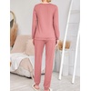 Ekouaer Women’s Pajama Sets Long Sleeve Jogger Pj Sets with Pockets XS-XXL(Z-pink)