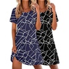 Ekouaer 2 Pack Nightgowns for Women Sleepshirt Short Sleeve Night Shirts(Navy White Stripe+black White Stripe)