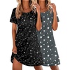 Ekouaer 2 Pack Nightgowns for Women Sleepshirt Short Sleeve Night Shirts(Star Gray+constellation)