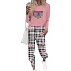 Pink Gingham Heart Bow