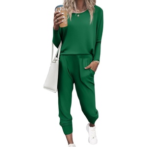 Ekouaer Women’s Pajama Sets Long Sleeve Jogger Pj Sets with Pockets XS-XXL(Green)