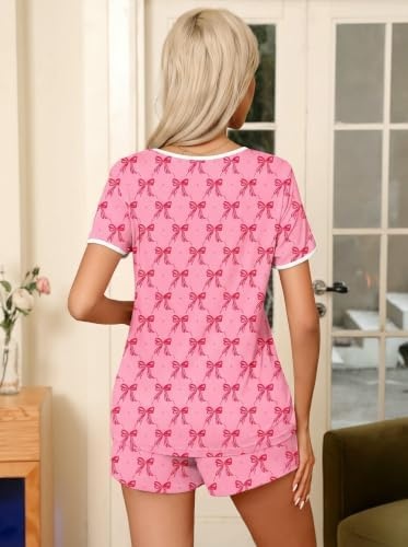 image:imageEkouaer Pajamas for Womens Set 2 Piece Soft Sleepwear Chest PocketHeartbow