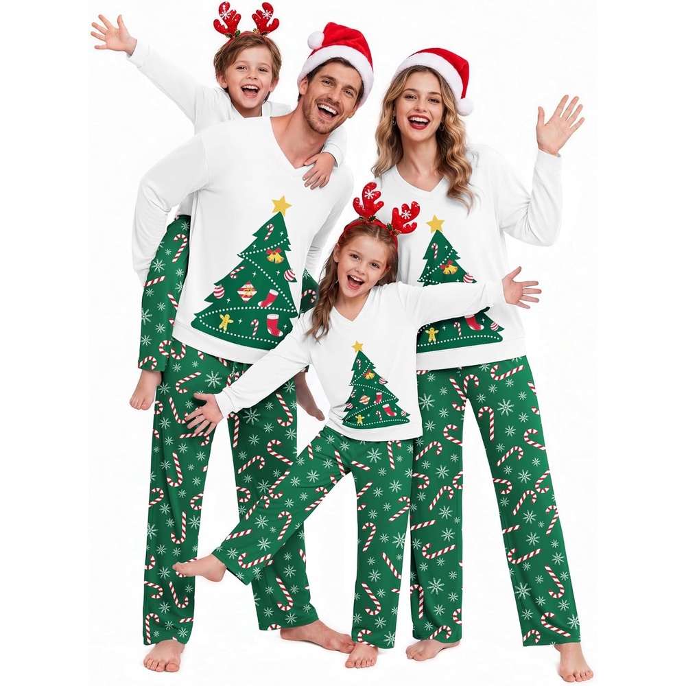 image:imageEkouaer Family Christmas Pajamas Matching Sets Couple Pjs Holiday Sleepwear