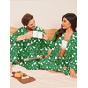 Ekouaer Couple Matching Pajamas 100% Cotton Long Sleeve Loungewear Pj Sets(Christmas Green Gingerbread Man)