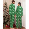 Ekouaer Couple Matching Pajamas 100% Cotton Long Sleeve Loungewear Pj Sets(Christmas Green Gingerbread Man)