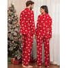 Ekouaer Couple Matching Pajamas 100% Cotton Long Sleeve Loungewear Pj Sets(Christmas Red)