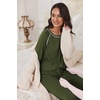 Ekouaer Pajamas Set for Women Soft Comfy Pjs Jogger Lounge Sets(Army Green)