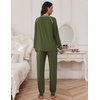 Ekouaer Pajamas Set for Women Soft Comfy Pjs Jogger Lounge Sets(Army Green)