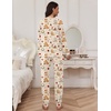 Ekouaer Pajamas Set for Women Soft Comfy Pjs Jogger Lounge Sets(Beige Cat)