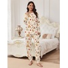 Ekouaer Pajamas Set for Women Soft Comfy Pjs Jogger Lounge Sets(Beige Cat)