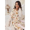 Ekouaer Pajamas Set for Women Soft Comfy Pjs Jogger Lounge Sets(Beige Cat)
