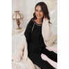 Ekouaer Pajamas Set for Women Soft Comfy Pjs Jogger Lounge Sets(Black)