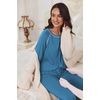 Ekouaer Pajamas Set for Women Soft Comfy Pjs Jogger Lounge Sets(Blue Green)