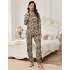 Ekouaer Pajamas Set for Women Soft Comfy Pjs Jogger Lounge Sets(Brown Leopard)