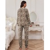 Ekouaer Pajamas Set for Women Soft Comfy Pjs Jogger Lounge Sets(Brown Leopard)