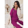Ekouaer Pajamas Set for Women Soft Comfy Pjs Jogger Lounge Sets(Cherry Red)