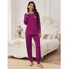 Ekouaer Pajamas Set for Women Soft Comfy Pjs Jogger Lounge Sets(Cherry Red)