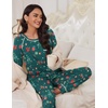 Ekouaer Pajamas Set for Women Soft Comfy Pjs Jogger Lounge Sets(Christmas Green)