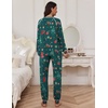 Ekouaer Pajamas Set for Women Soft Comfy Pjs Jogger Lounge Sets(Christmas Green)