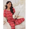 Ekouaer Pajamas Set for Women Soft Comfy Pjs Jogger Lounge Sets(Christmas Red)