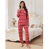 Ekouaer Pajamas Set for Women Soft Comfy Pjs Jogger Lounge Sets(Christmas Red)