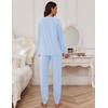 Ekouaer Pajamas Set for Women Soft Comfy Pjs Jogger Lounge Sets(Clear Blue)