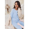 Ekouaer Pajamas Set for Women Soft Comfy Pjs Jogger Lounge Sets(Clear Blue)