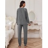 Ekouaer Pajamas Set for Women Soft Comfy Pjs Jogger Lounge Sets(Dark Gray)