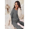 Ekouaer Pajamas Set for Women Soft Comfy Pjs Jogger Lounge Sets(Dark Gray)