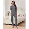 Ekouaer Pajamas Set for Women Soft Comfy Pjs Jogger Lounge Sets(Dark Gray)