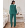 Ekouaer Pajamas Set for Women Soft Comfy Pjs Jogger Lounge Sets(Dark Green)