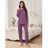 Ekouaer Pajamas Set for Women Soft Comfy Pjs Jogger Lounge Sets(Fuchsia)
