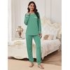 Ekouaer Pajamas Set for Women Soft Comfy Pjs Jogger Lounge Sets(Gray Green)