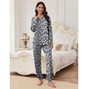 Ekouaer Pajamas Set for Women Soft Comfy Pjs Jogger Lounge Sets(Grey Leopard)