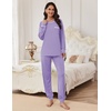 Ekouaer Pajamas Set for Women Soft Comfy Pjs Jogger Lounge Sets(Lilac)